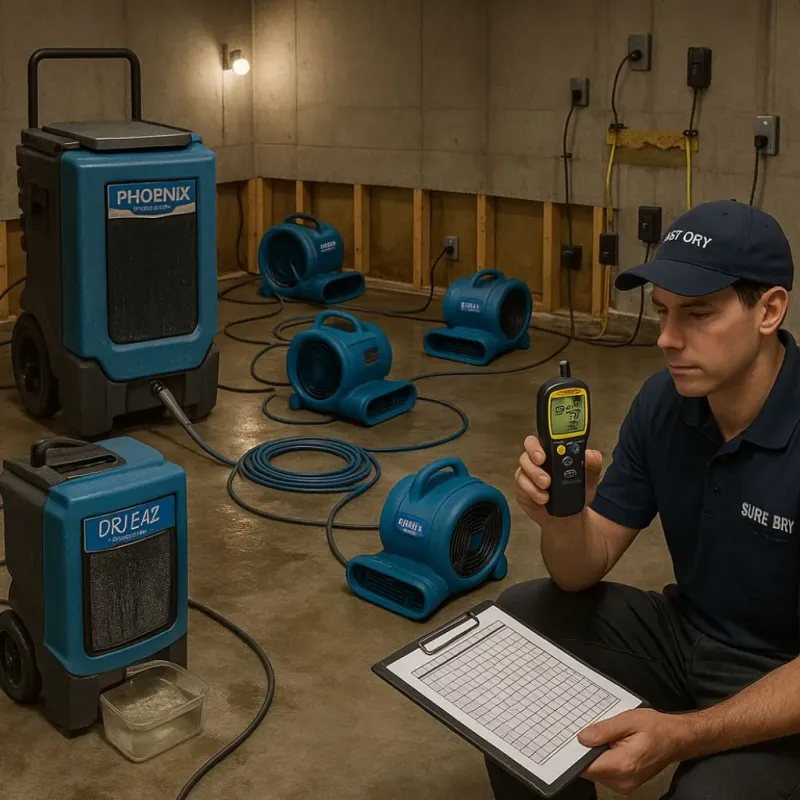 Structural Drying and Dehumidification process in Brooklyn Park, MD